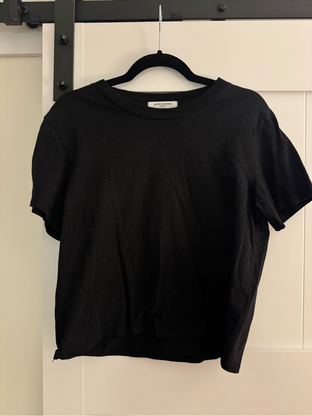 perfectwhitetee Black Short Sleeve Crewneck Tee
